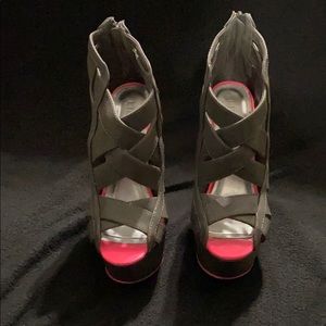 Charcoal Peep-toe Heels